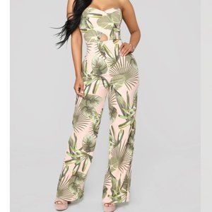 Tropical Strapless Jumpsuit